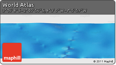 Physical Panoramic Map of the Area around 2° 58' 32" S, 7° 34' 30" W
