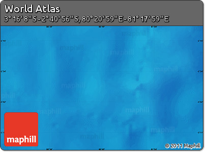 Shaded Relief Map of the Area around 2° 58' 32" S, 80° 49' 29" E