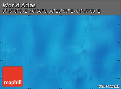 Shaded Relief Map of the Area around 2° 58' 32" S, 80° 49' 29" E