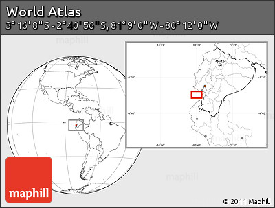 Blank Location Map of the Area around 2° 58' 32" S, 80° 40' 30" W
