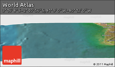 Satellite Panoramic Map of the Area around 2° 58' 32" S, 80° 40' 30" W