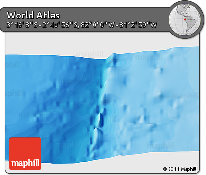 Political 3D Map of the Area around 2° 58' 32" S, 81° 31' 30" W