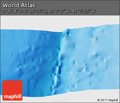 Political 3D Map of the Area around 2° 58' 32" S, 81° 31' 30" W