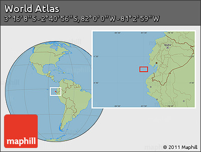 Savanna Style Location Map of the Area around 2° 58' 32" S, 81° 31' 30" W