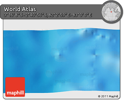 Shaded Relief 3D Map of the Area around 2° 58' 32" S, 82° 31' 30" E