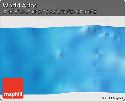 Shaded Relief 3D Map of the Area around 2° 58' 32" S, 82° 31' 30" E