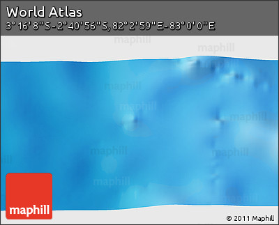 Shaded Relief 3D Map of the Area around 2° 58' 32" S, 82° 31' 30" E