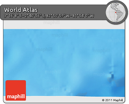 Shaded Relief 3D Map of the Area around 2° 58' 32" S, 82° 22' 30" W