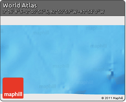 Shaded Relief 3D Map of the Area around 2° 58' 32" S, 82° 22' 30" W