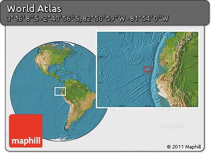 Satellite Location Map of the Area around 2° 58' 32" S, 82° 22' 30" W