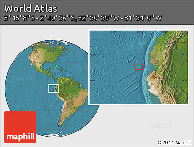 Satellite Location Map of the Area around 2° 58' 32" S, 82° 22' 30" W