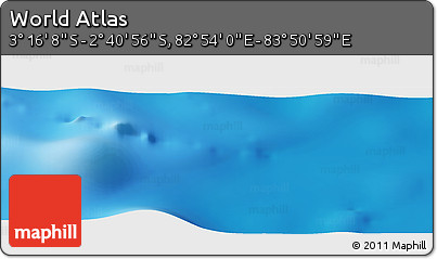 Shaded Relief Panoramic Map of the Area around 2° 58' 32" S, 83° 22' 30" E