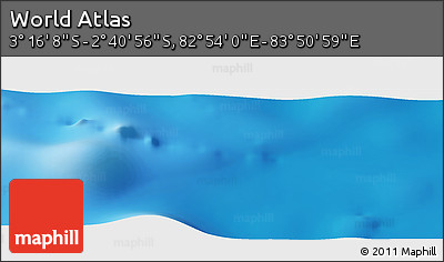 Shaded Relief Panoramic Map of the Area around 2° 58' 32" S, 83° 22' 30" E
