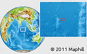 Physical Location Map of the area around 2° 58' 32" S, 84° 13' 29" E