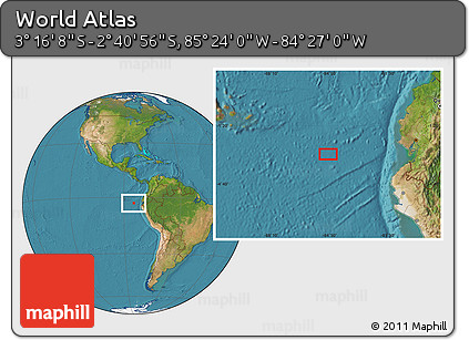 Satellite Location Map of the Area around 2° 58' 32" S, 84° 55' 30" W