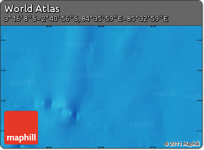 Shaded Relief Map of the Area around 2° 58' 32" S, 85° 4' 29" E