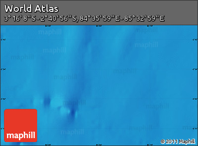 Shaded Relief Map of the Area around 2° 58' 32" S, 85° 4' 29" E