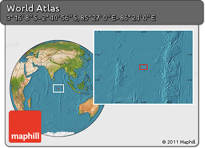 Satellite Location Map of the Area around 2° 58' 32" S, 85° 55' 30" E