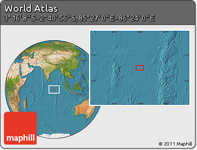 Satellite Location Map of the Area around 2° 58' 32" S, 85° 55' 30" E
