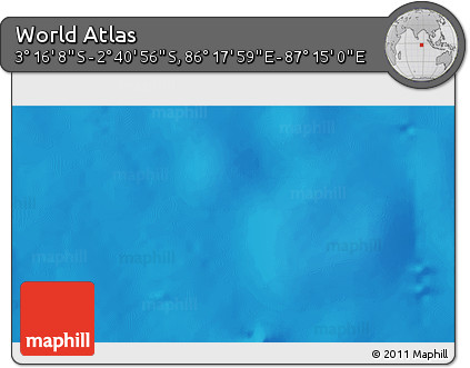 Shaded Relief 3D Map of the Area around 2° 58' 32" S, 86° 46' 30" E