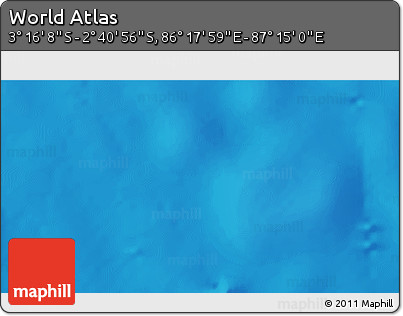 Shaded Relief 3D Map of the Area around 2° 58' 32" S, 86° 46' 30" E