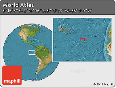 Satellite Location Map of the Area around 2° 58' 32" S, 86° 37' 30" W