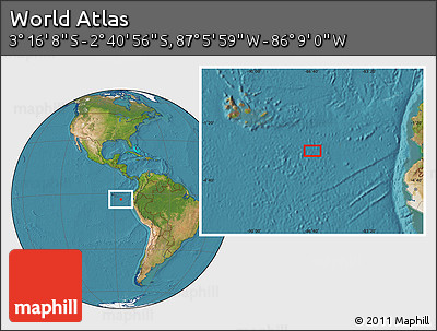 Satellite Location Map of the Area around 2° 58' 32" S, 86° 37' 30" W