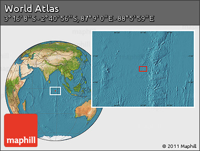 Satellite Location Map of the Area around 2° 58' 32" S, 87° 37' 30" E
