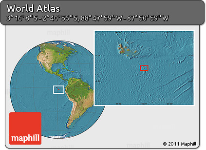 Satellite Location Map of the Area around 2° 58' 32" S, 88° 19' 29" W