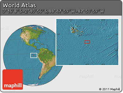 Satellite Location Map of the Area around 2° 58' 32" S, 88° 19' 29" W