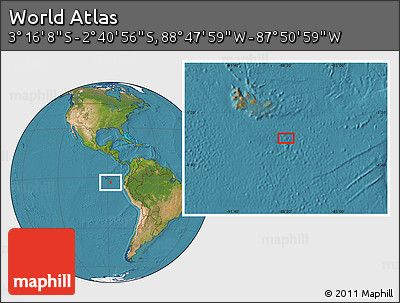 Satellite Location Map of the Area around 2° 58' 32" S, 88° 19' 29" W