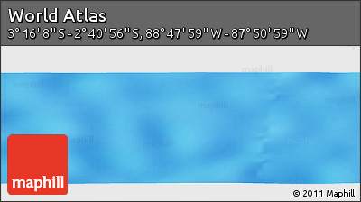 Physical Panoramic Map of the Area around 2° 58' 32" S, 88° 19' 29" W