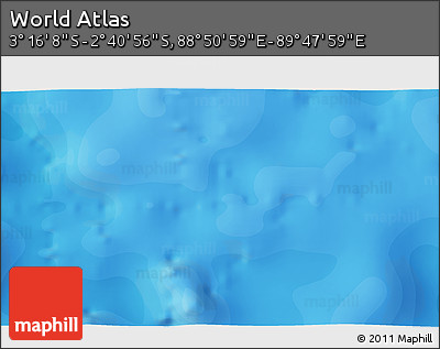 Political 3D Map of the Area around 2° 58' 32" S, 89° 19' 29" E