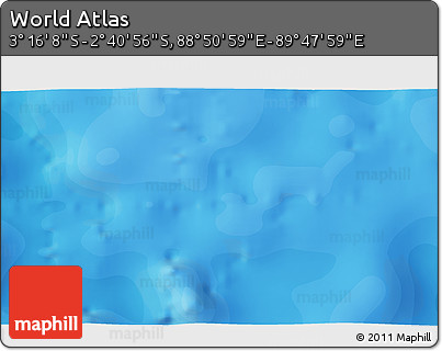Political 3D Map of the Area around 2° 58' 32" S, 89° 19' 29" E