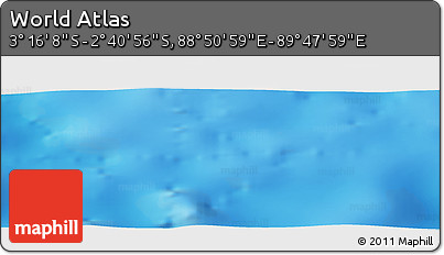 Shaded Relief Panoramic Map of the Area around 2° 58' 32" S, 89° 19' 29" E