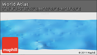 Shaded Relief Panoramic Map of the Area around 2° 58' 32" S, 89° 19' 29" E
