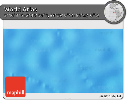 Physical 3D Map of the Area around 2° 58' 32" S, 89° 10' 30" W