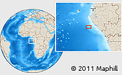Shaded Relief Location Map of the area around 2° 58' 32" S, 8° 34' 29" E