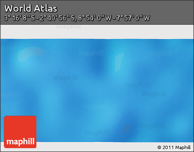 Physical 3D Map of the Area around 2° 58' 32" S, 8° 25' 30" W