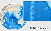 Shaded Relief Location Map of the area around 2° 58' 32" S, 91° 52' 30" E