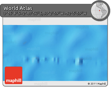 Shaded Relief 3D Map of the Area around 2° 58' 32" S, 92° 34' 29" W