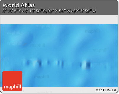 Shaded Relief 3D Map of the Area around 2° 58' 32" S, 92° 34' 29" W