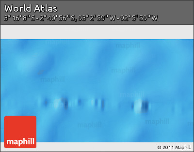 Shaded Relief 3D Map of the Area around 2° 58' 32" S, 92° 34' 29" W