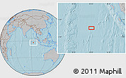Gray Location Map of the area around 2° 58' 32" S, 93° 34' 29" E, hill shading