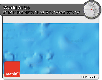 Shaded Relief 3D Map of the Area around 2° 58' 32" S, 93° 25' 30" W