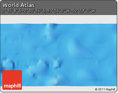 Shaded Relief 3D Map of the Area around 2° 58' 32" S, 93° 25' 30" W