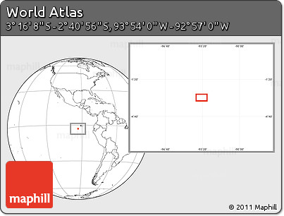 Blank Location Map of the Area around 2° 58' 32" S, 93° 25' 30" W