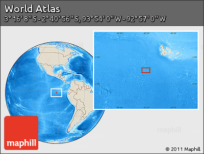 Shaded Relief Location Map of the Area around 2° 58' 32" S, 93° 25' 30" W