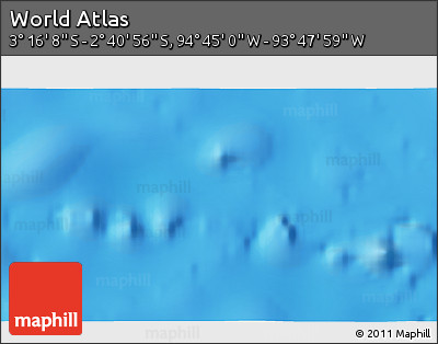 Shaded Relief 3D Map of the Area around 2° 58' 32" S, 94° 16' 30" W