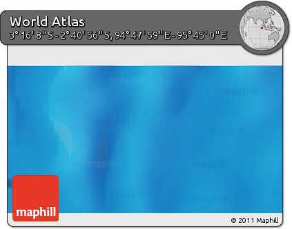 Shaded Relief 3D Map of the Area around 2° 58' 32" S, 95° 16' 30" E